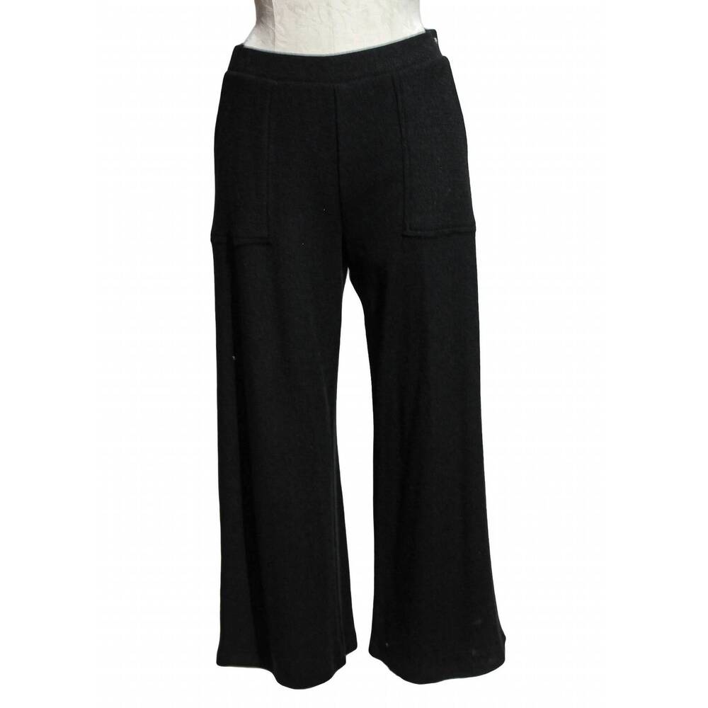 NEW COMPLI K women's cropped knit pull on pants in black